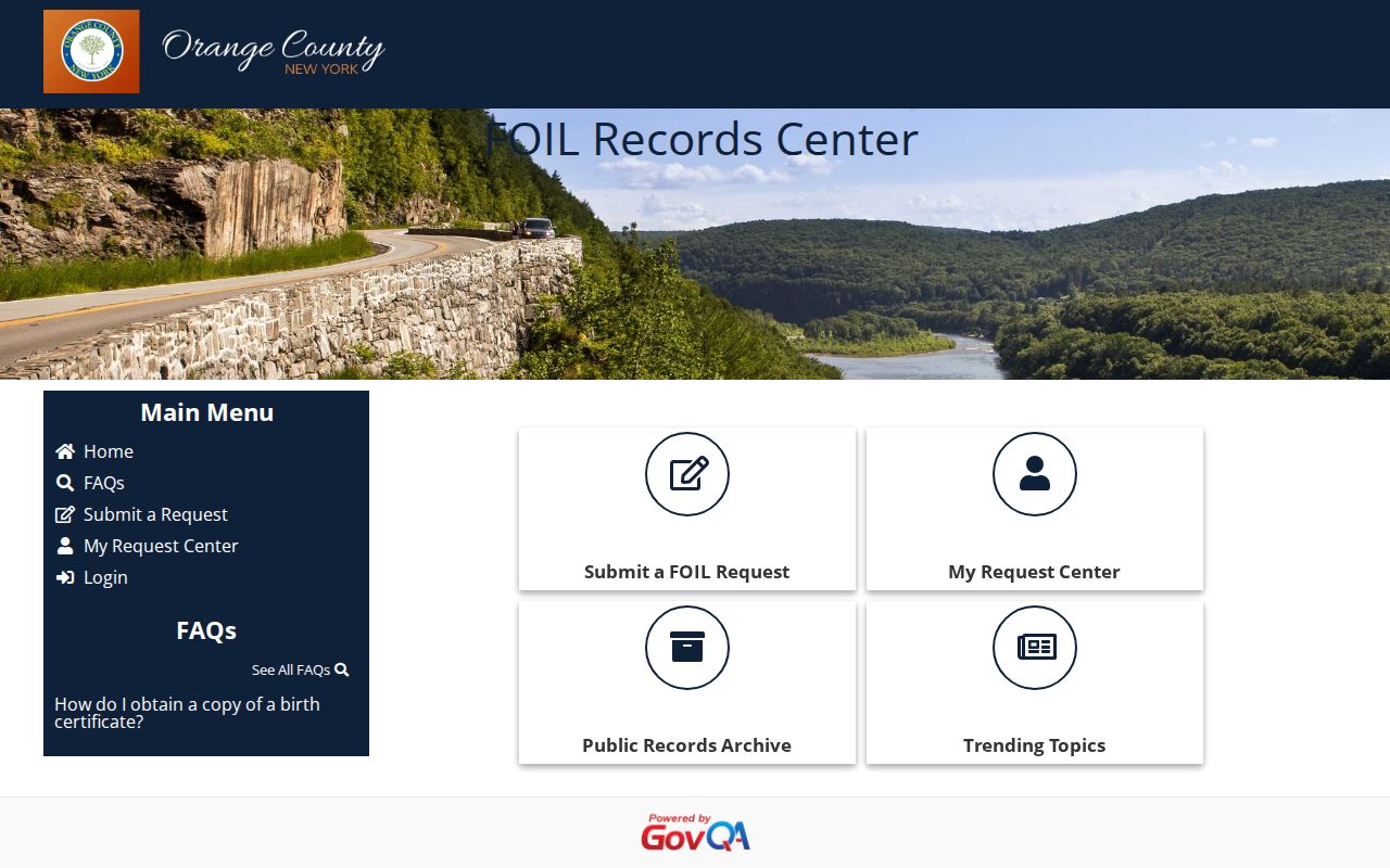 Orange County booking record request portal